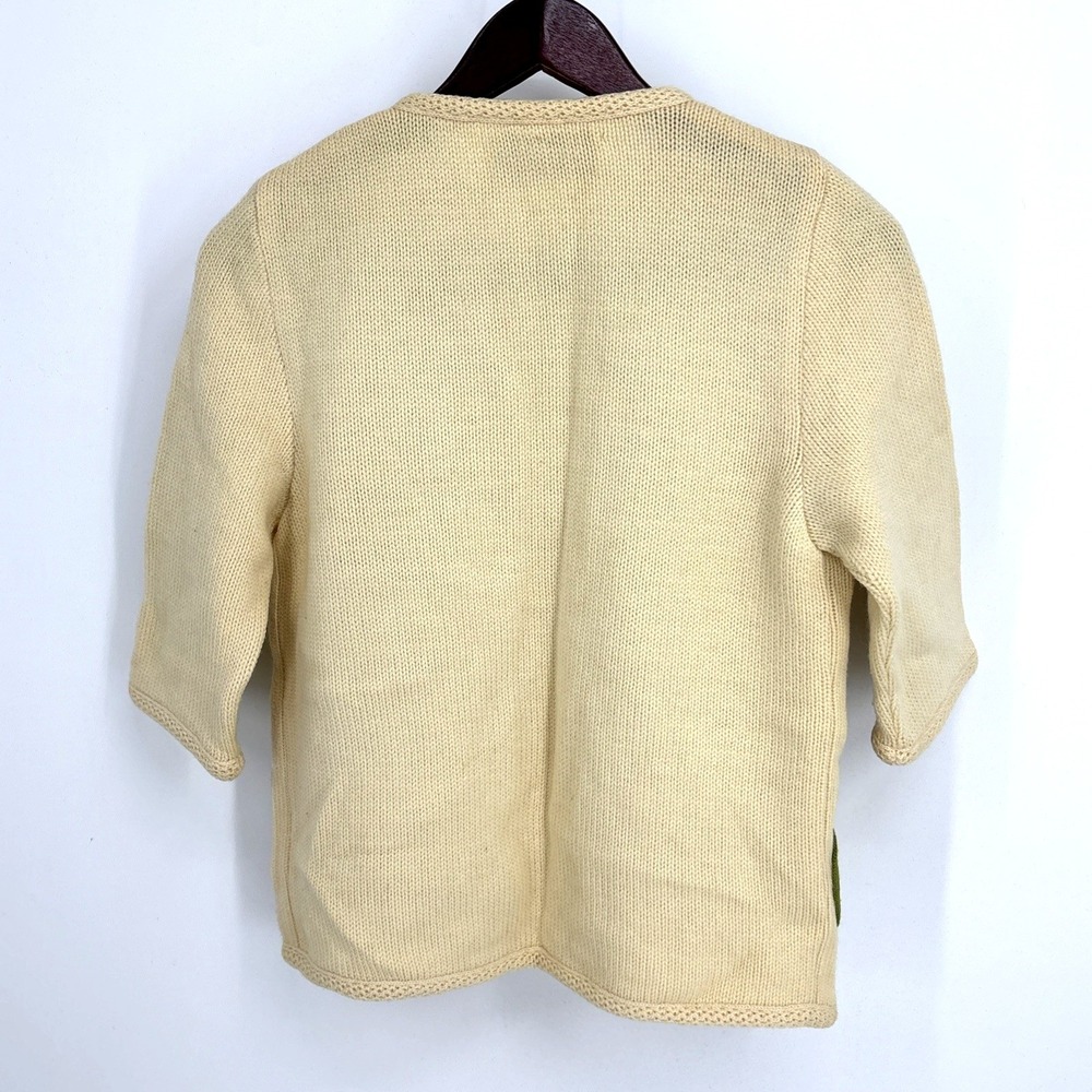 ETHEL OF BEVERLY‎ HILLS Vintage Tulip Floral Embellished Knit Cardigan Sweater - Picture 12 of 12